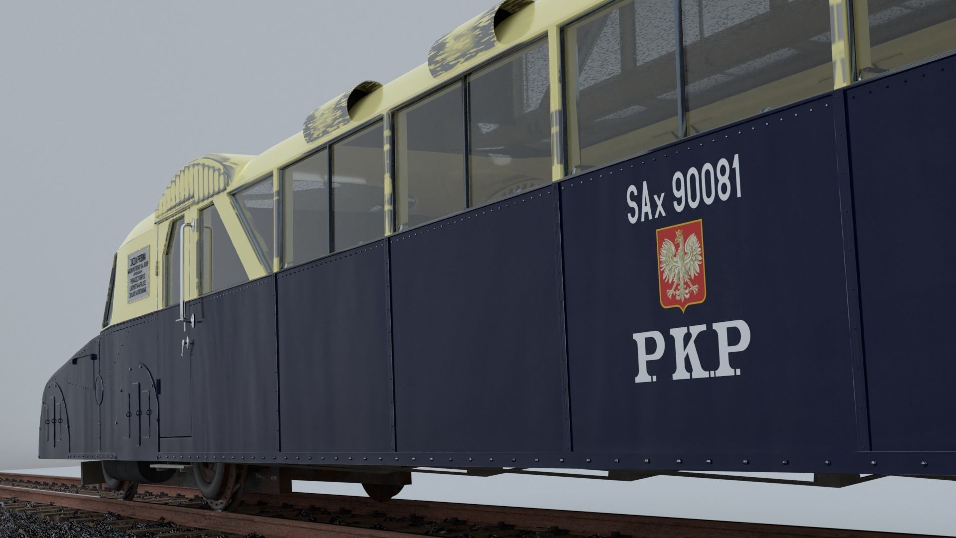 Luxtorpeda Austro-Daimler-Puch vintage bullet train 3D model_4