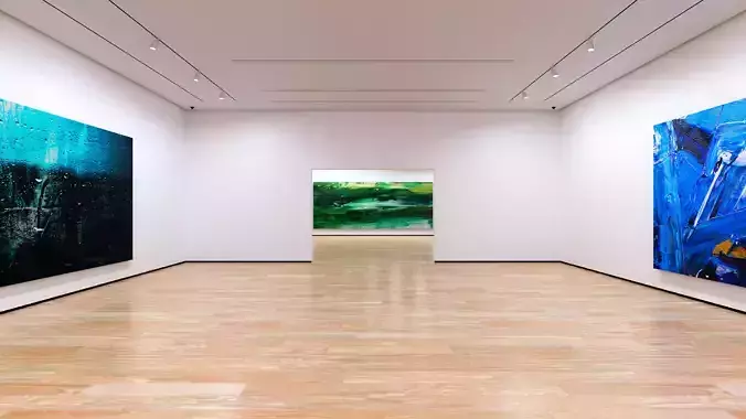 Art Museum Gallery Interior 1b - Textured Low-poly 3D model