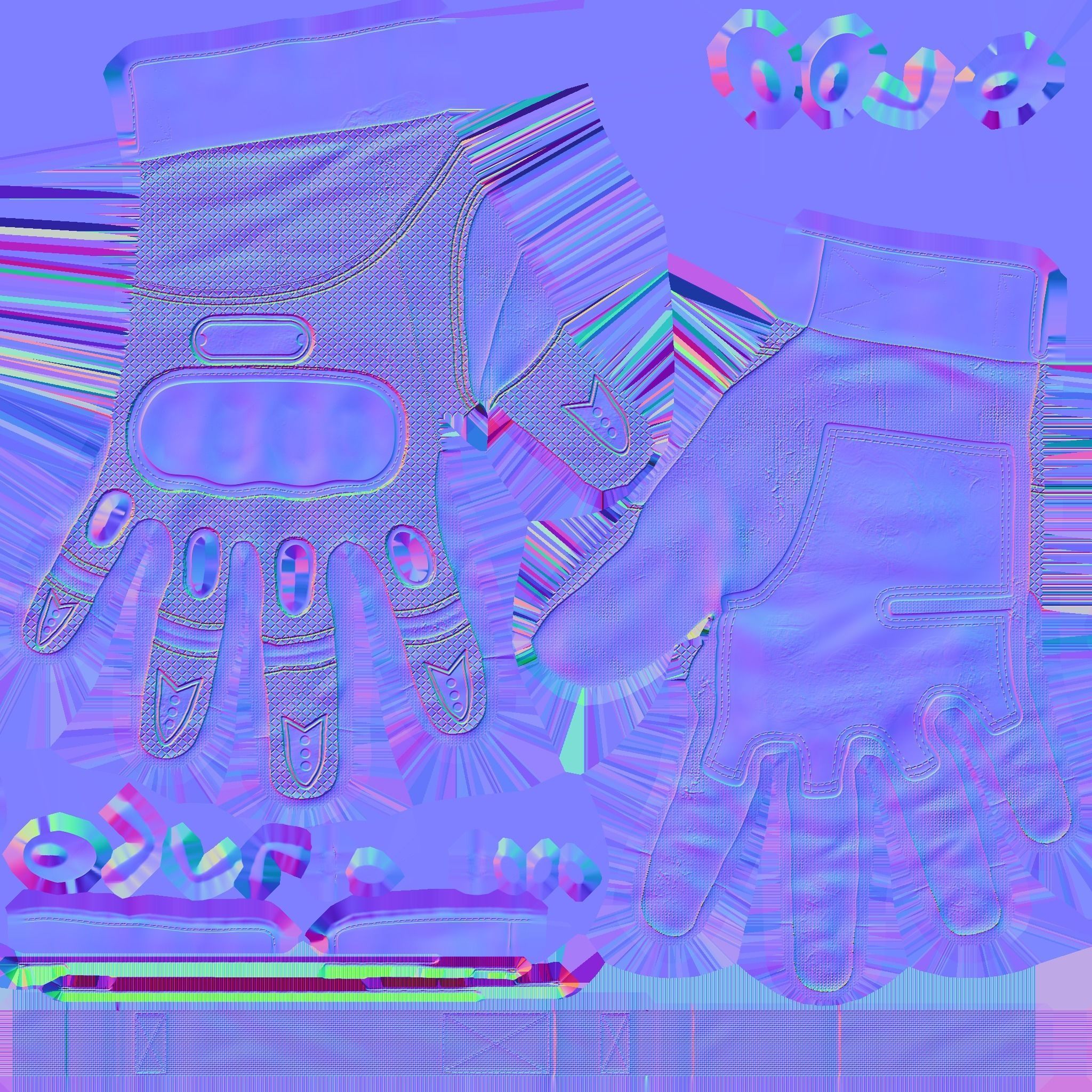 FPS hand glove tactical 05 s9 Low-poly 3D model_15