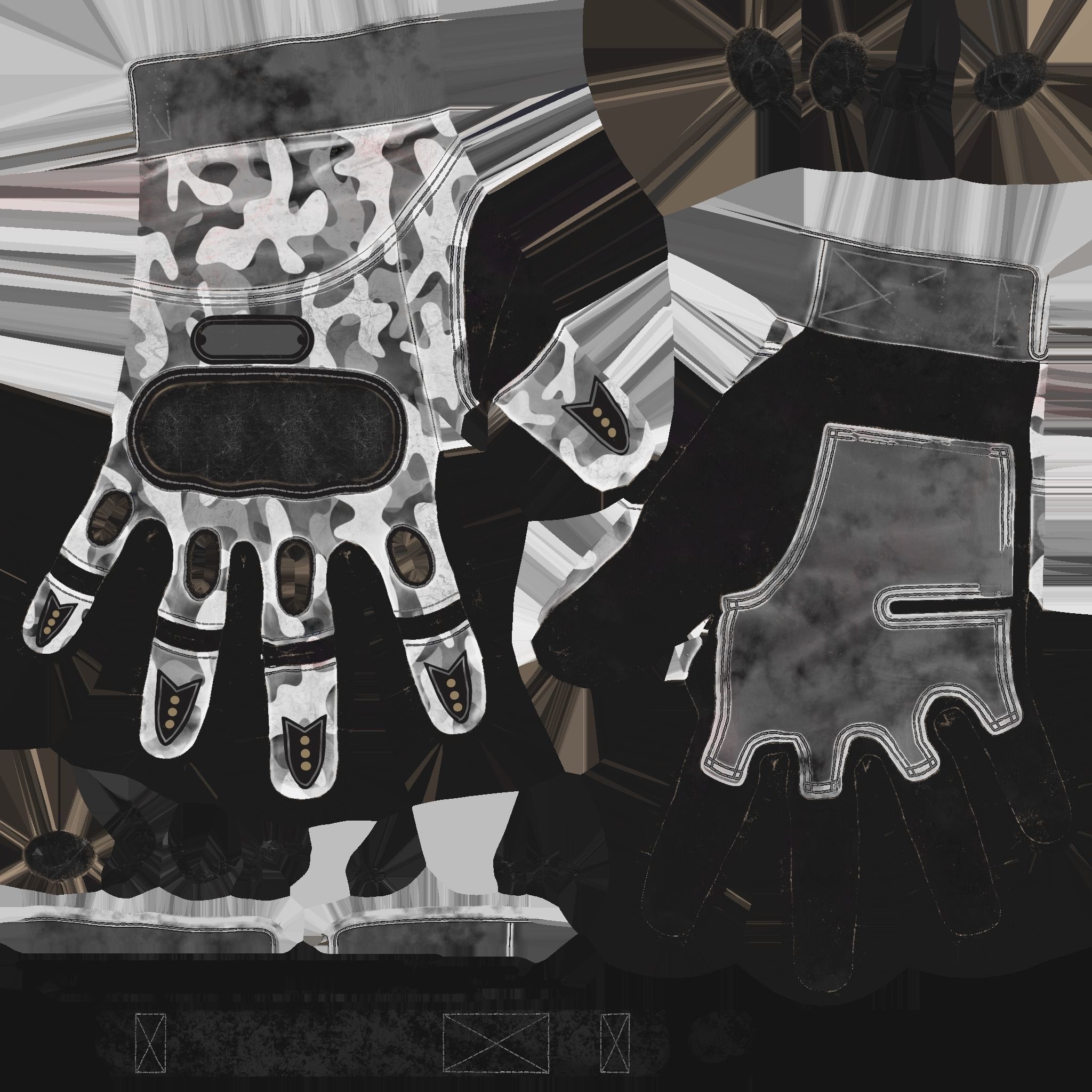 FPS hand glove tactical 05 s9 Low-poly 3D model_12