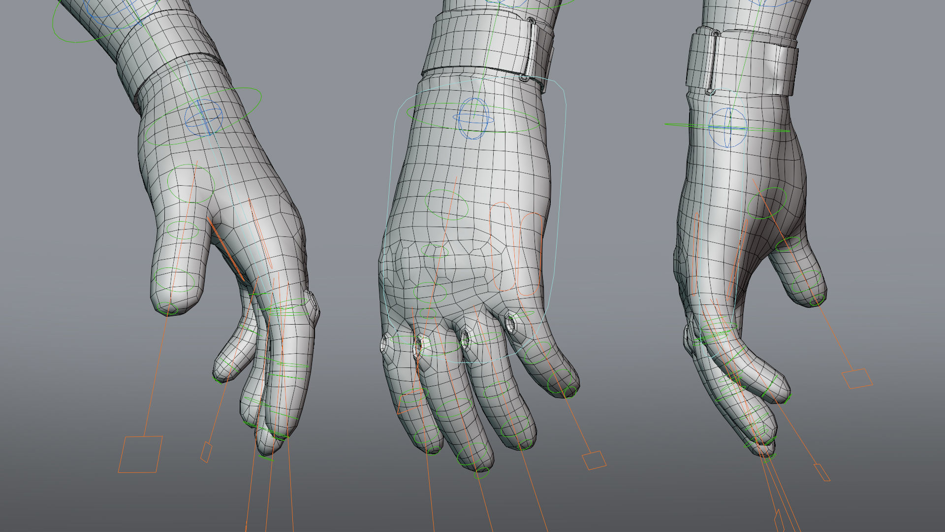 FPS hand glove tactical 05 s9 Low-poly 3D model_7