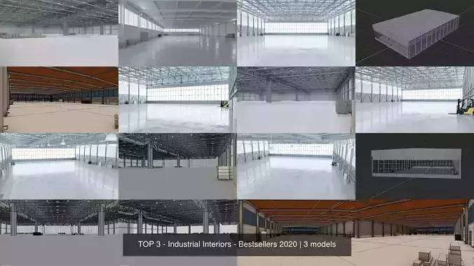 TOP 3 - Industrial Interiors - Bestsellers 2020 3D Model Collection