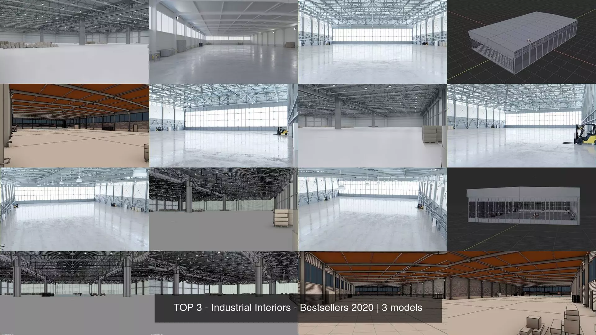 TOP 3 - Industrial Interiors - Bestsellers 2020 3D Model Collection_0