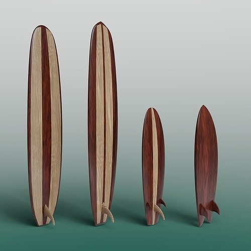 3D Asset - Surfboards Low-poly 3D model