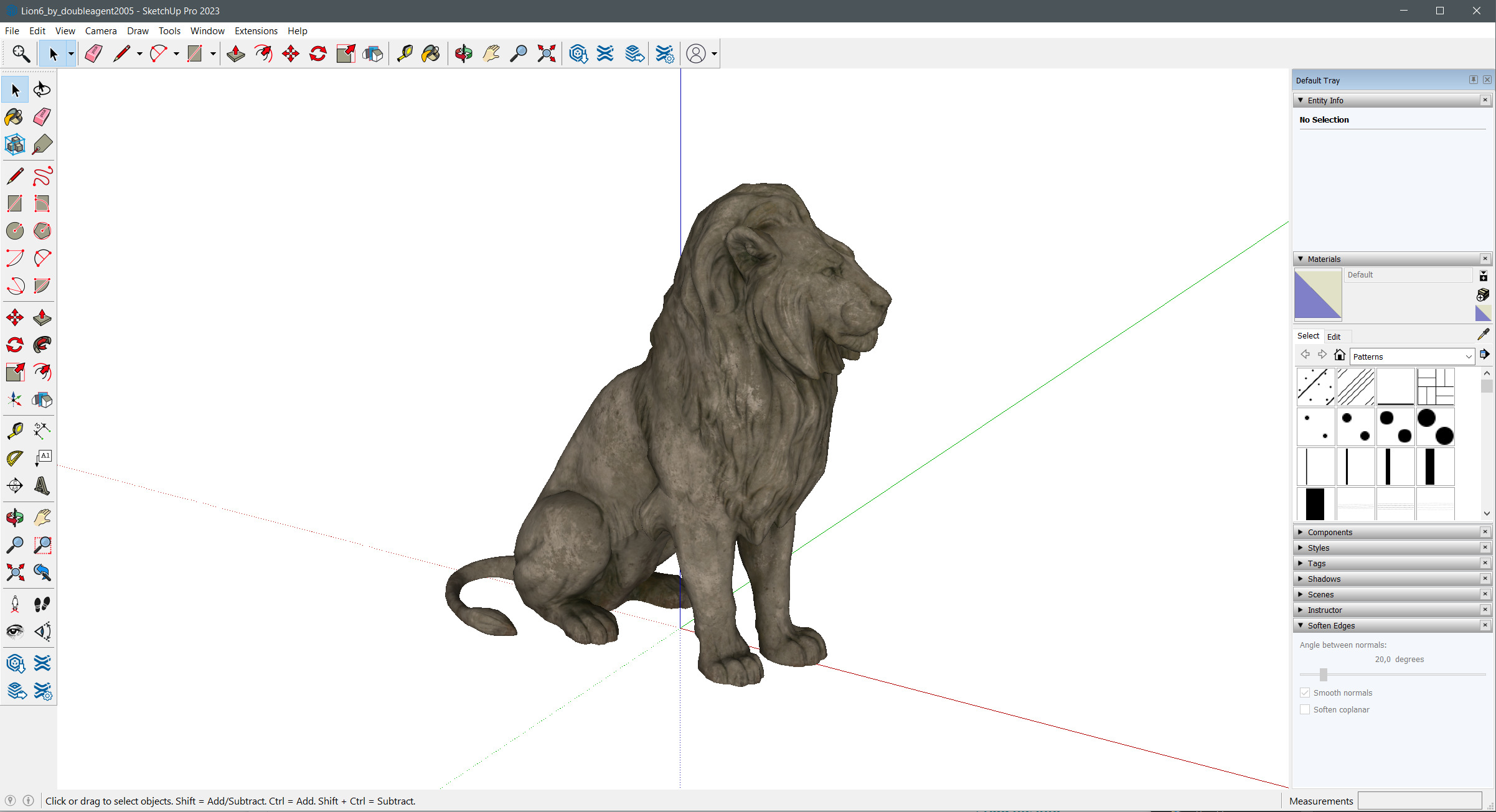 Sitting Lion Sculpture PBR Low-poly Low-poly 3D model_15