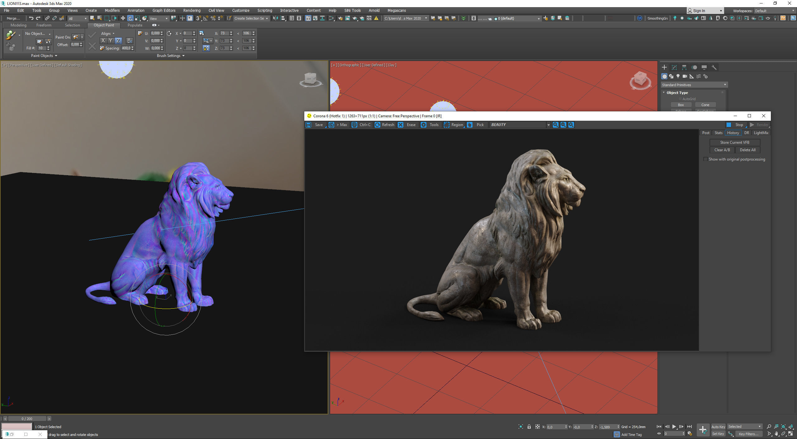 Sitting Lion Sculpture PBR Low-poly Low-poly 3D model_14
