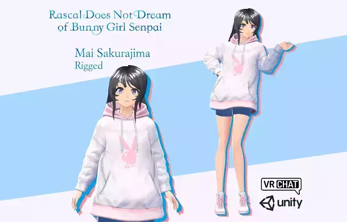 Mai Hoodie - Bunny Girl Senpai 3D model