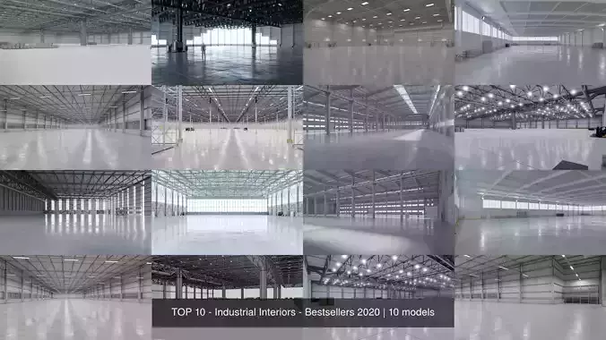 TOP 10 - Industrial Interiors - Bestsellers 2020 3D Model Collection