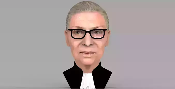 Ruth Bader Ginsburg bust ready for full color 3D printing 3D print model