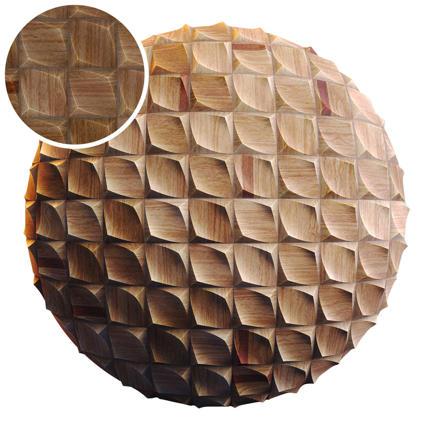 20 Wooden 3D Panel Materials 01 - PBR - 4K Low-poly 3D model_30
