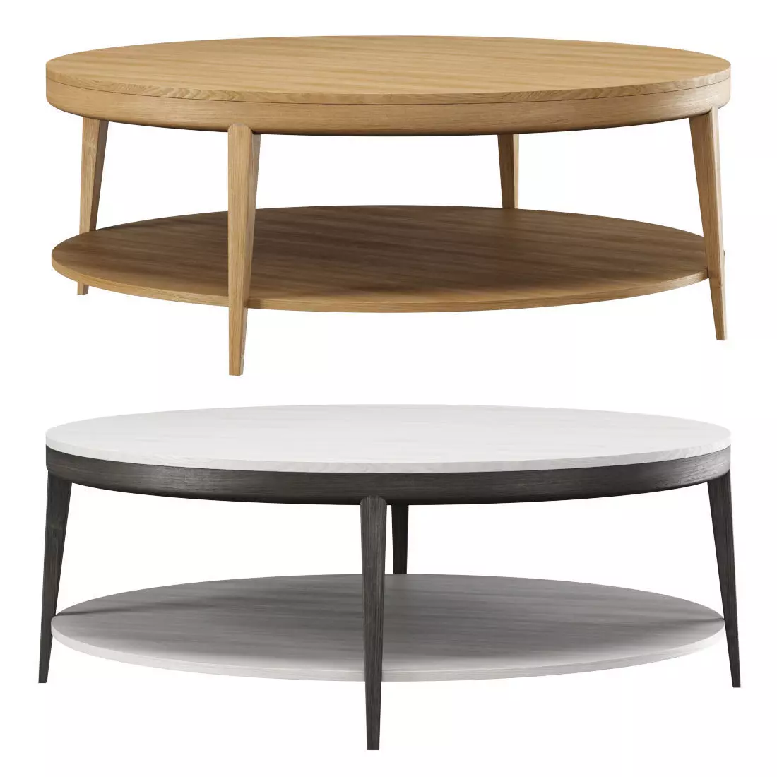 Trestle Round Coffee Table by HBF studio Low-poly 3D model