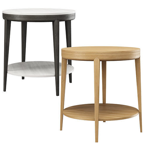 Trestle Round Side Table by HBF studio  Low-poly 3D model