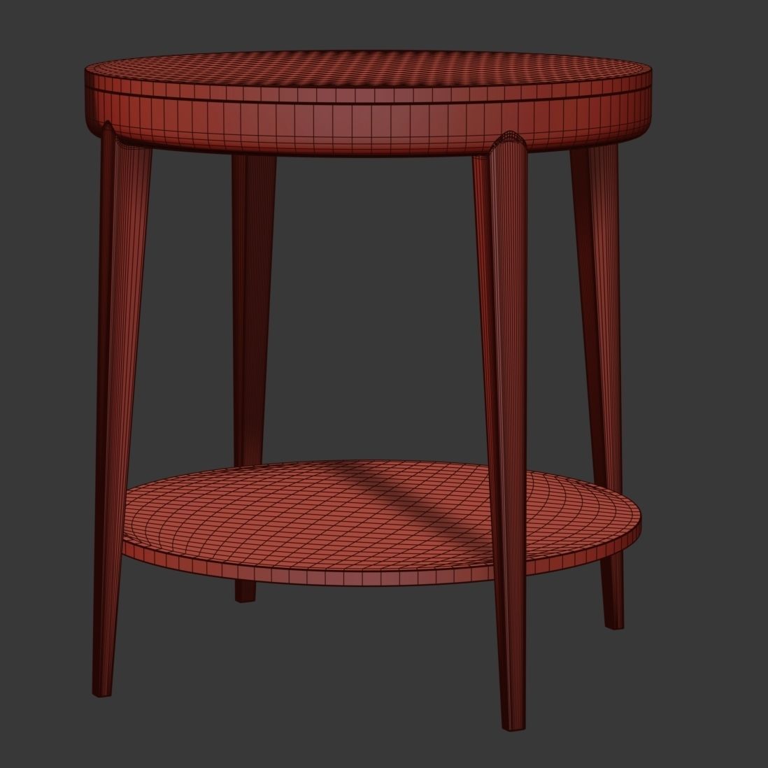 Trestle Round Side Table by HBF studio  Low-poly 3D model_5
