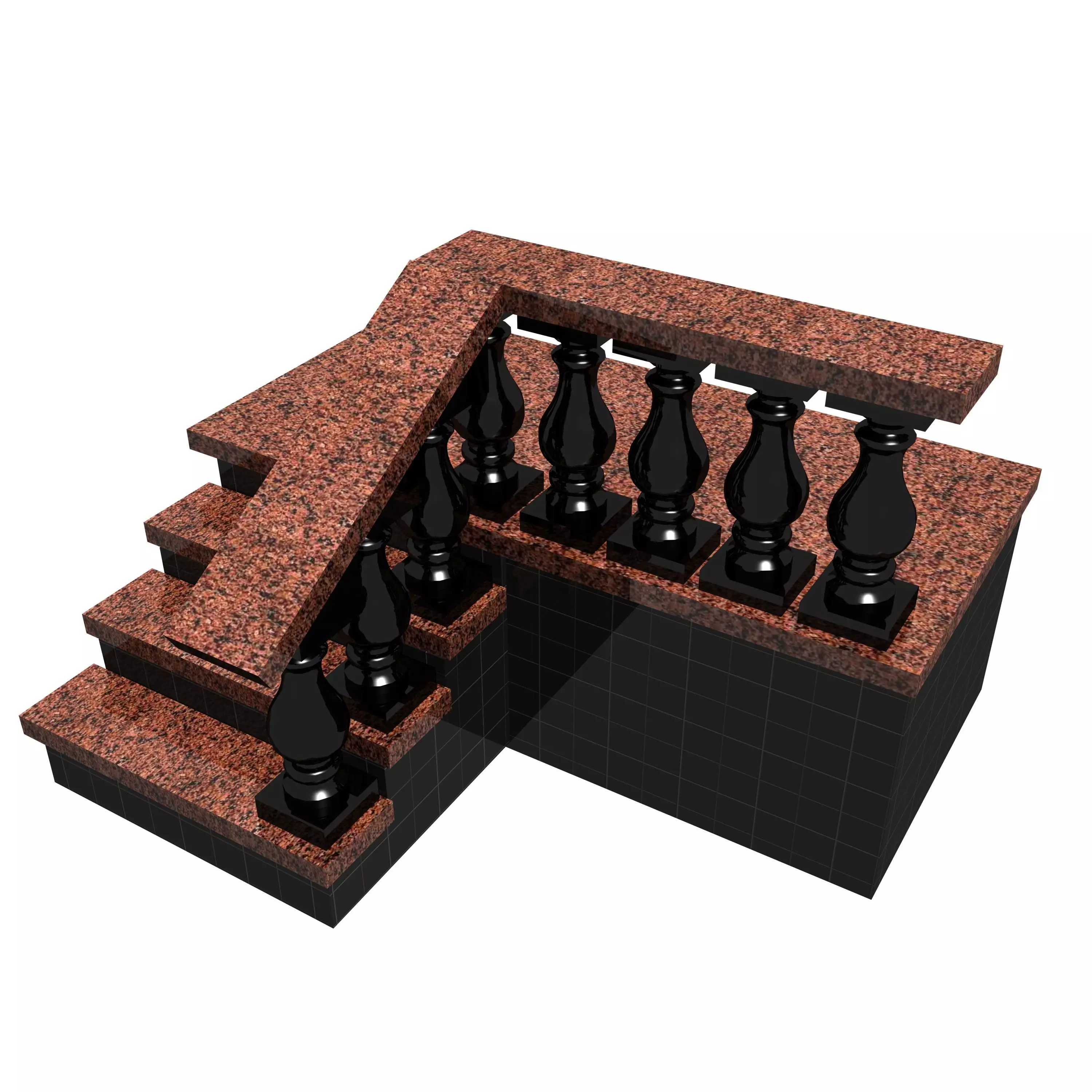 Steps from granite Free 3D model