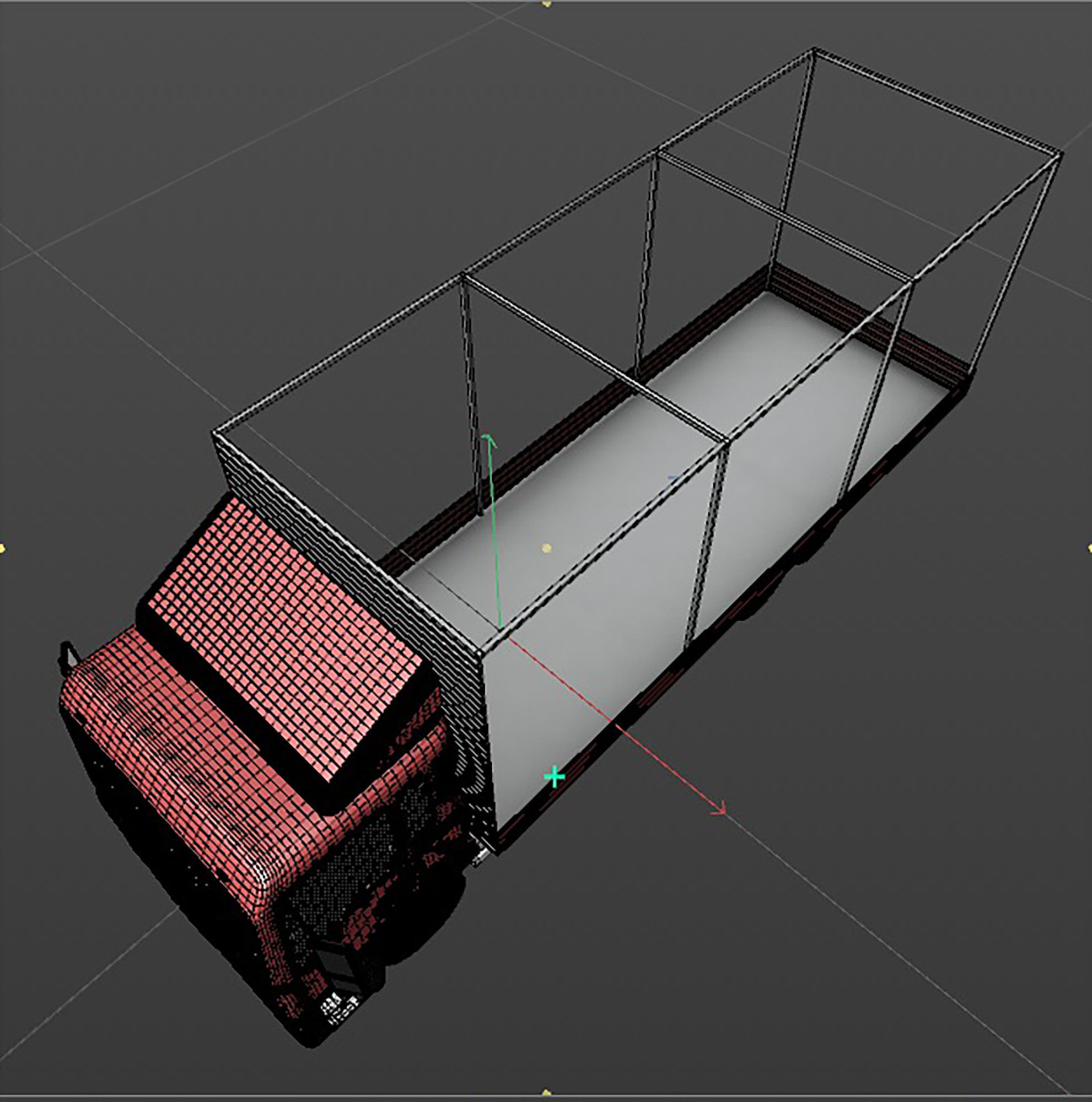 Truck with sides and stands 3D model_13