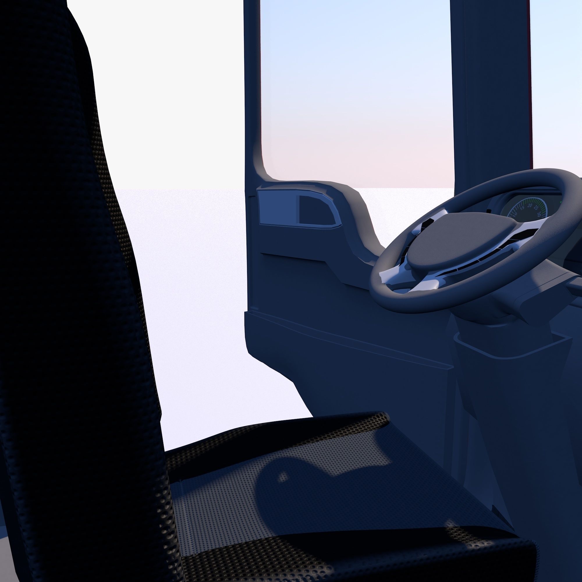 Truck with sides and stands 3D model_8