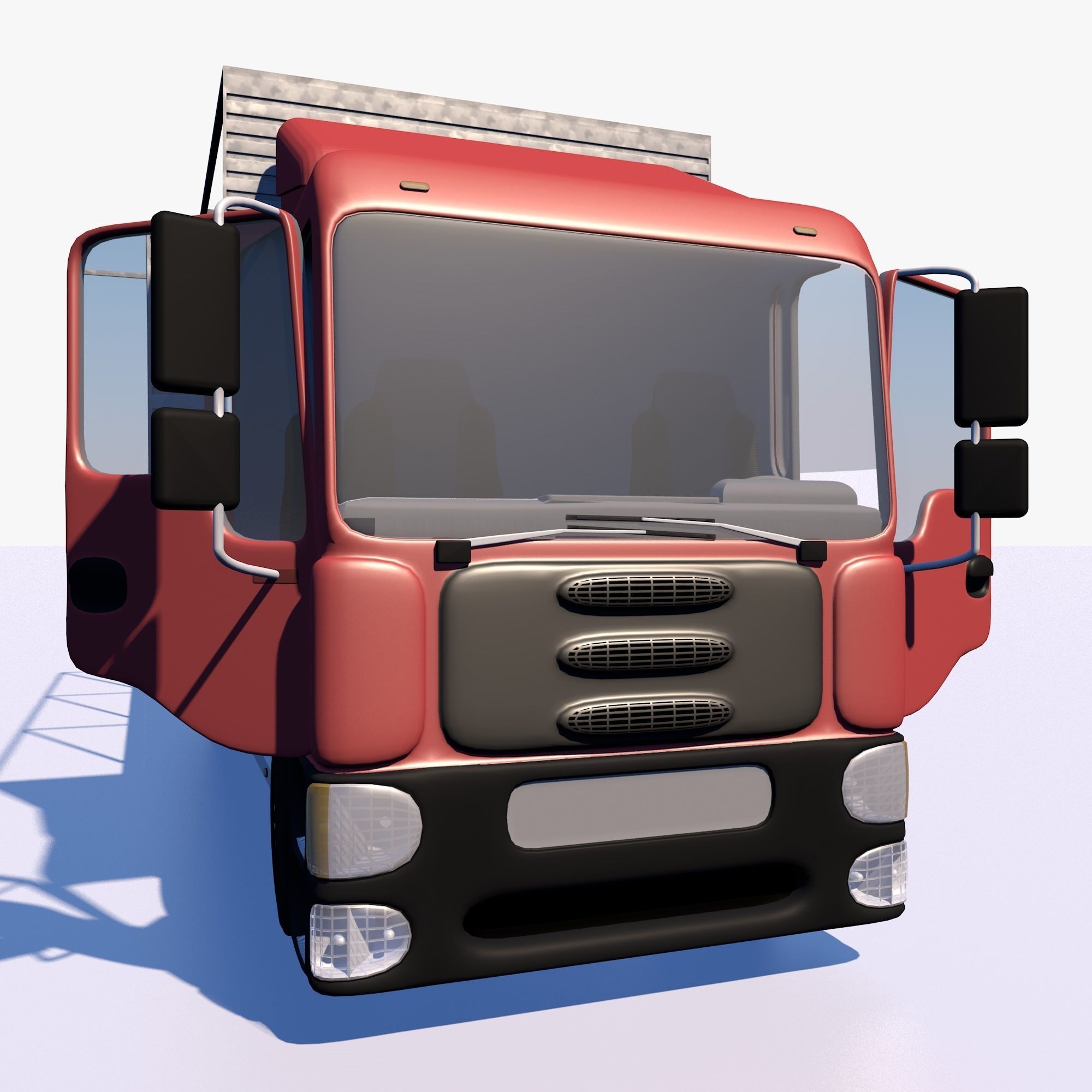 Truck with sides and stands 3D model_5