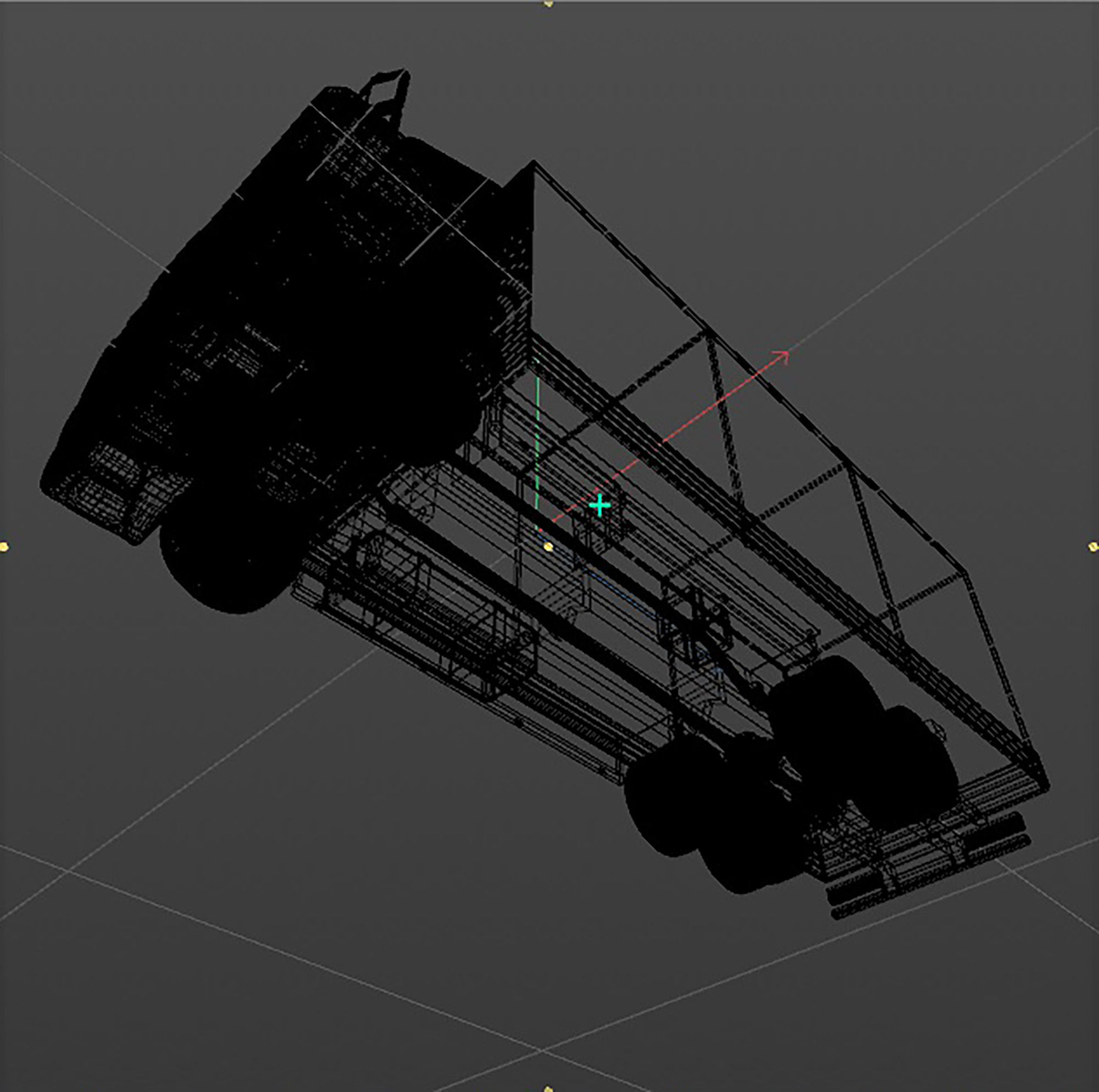 Truck with sides and stands 3D model_19