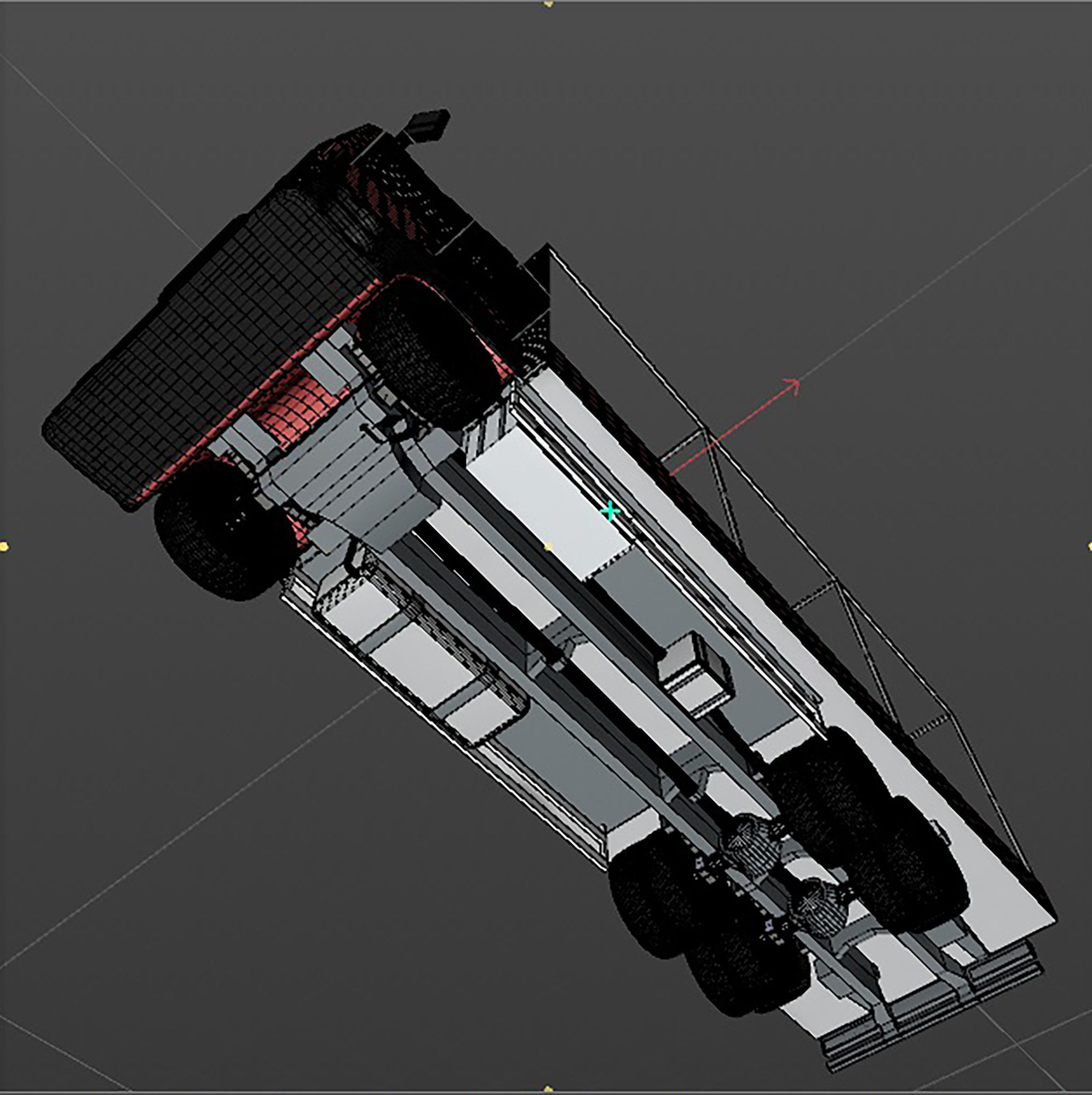 Truck with sides and stands 3D model_14