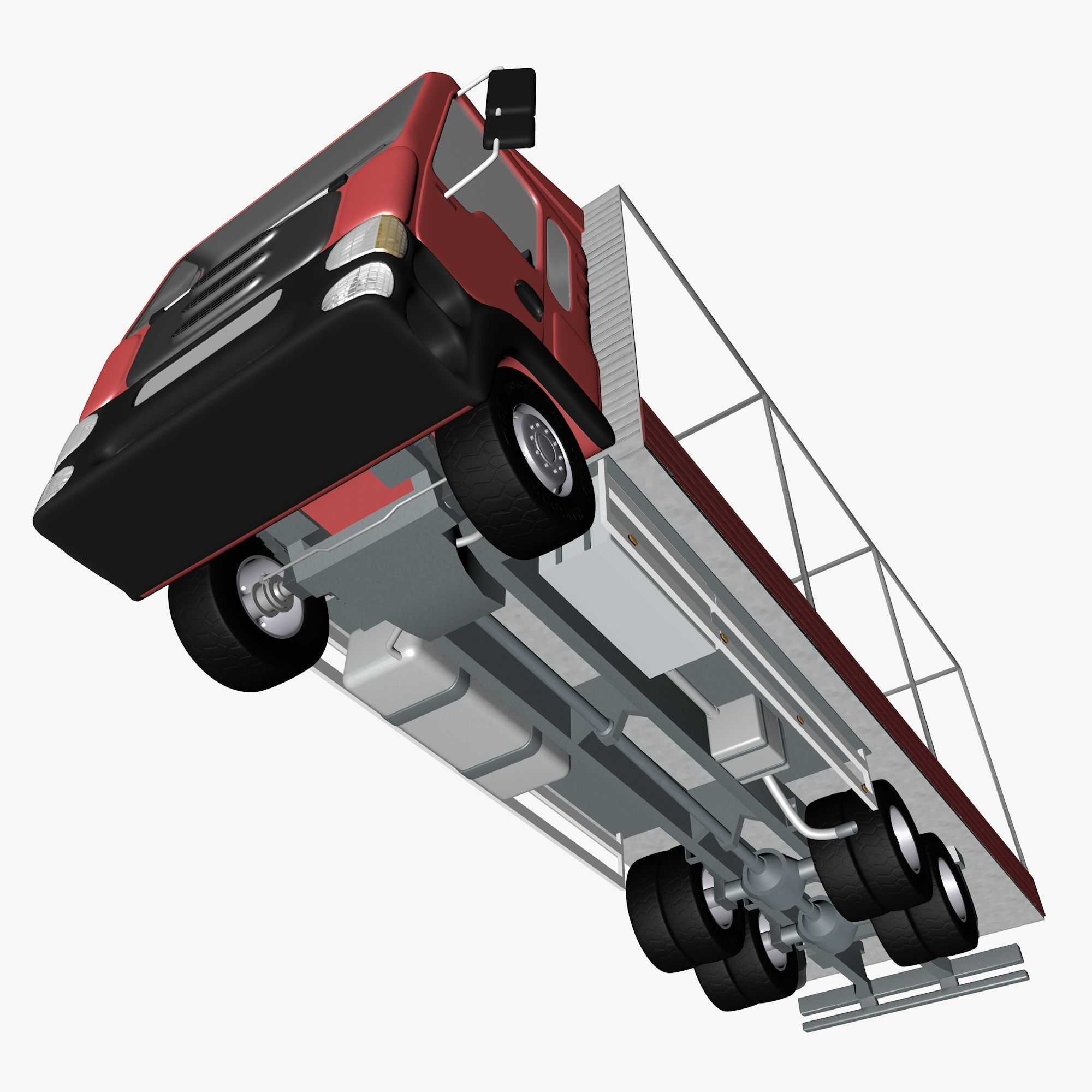 Truck with sides and stands 3D model_11