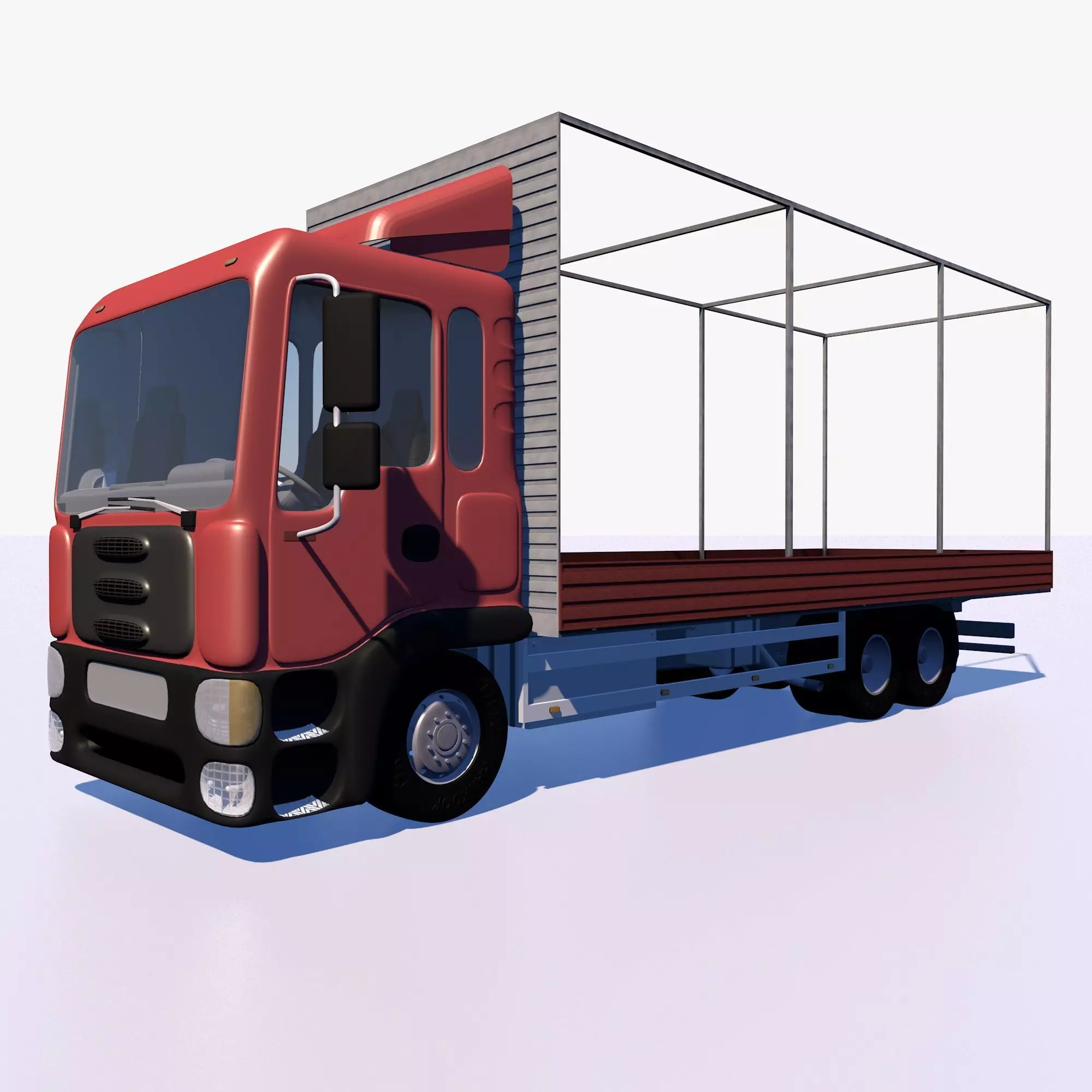 Truck with sides and stands 3D model_0