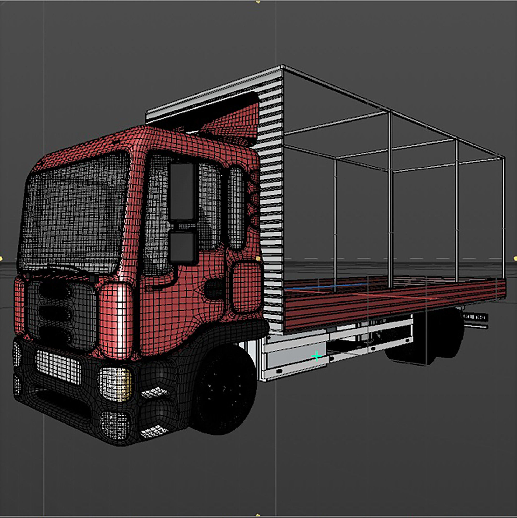 Truck with sides and stands 3D model_12