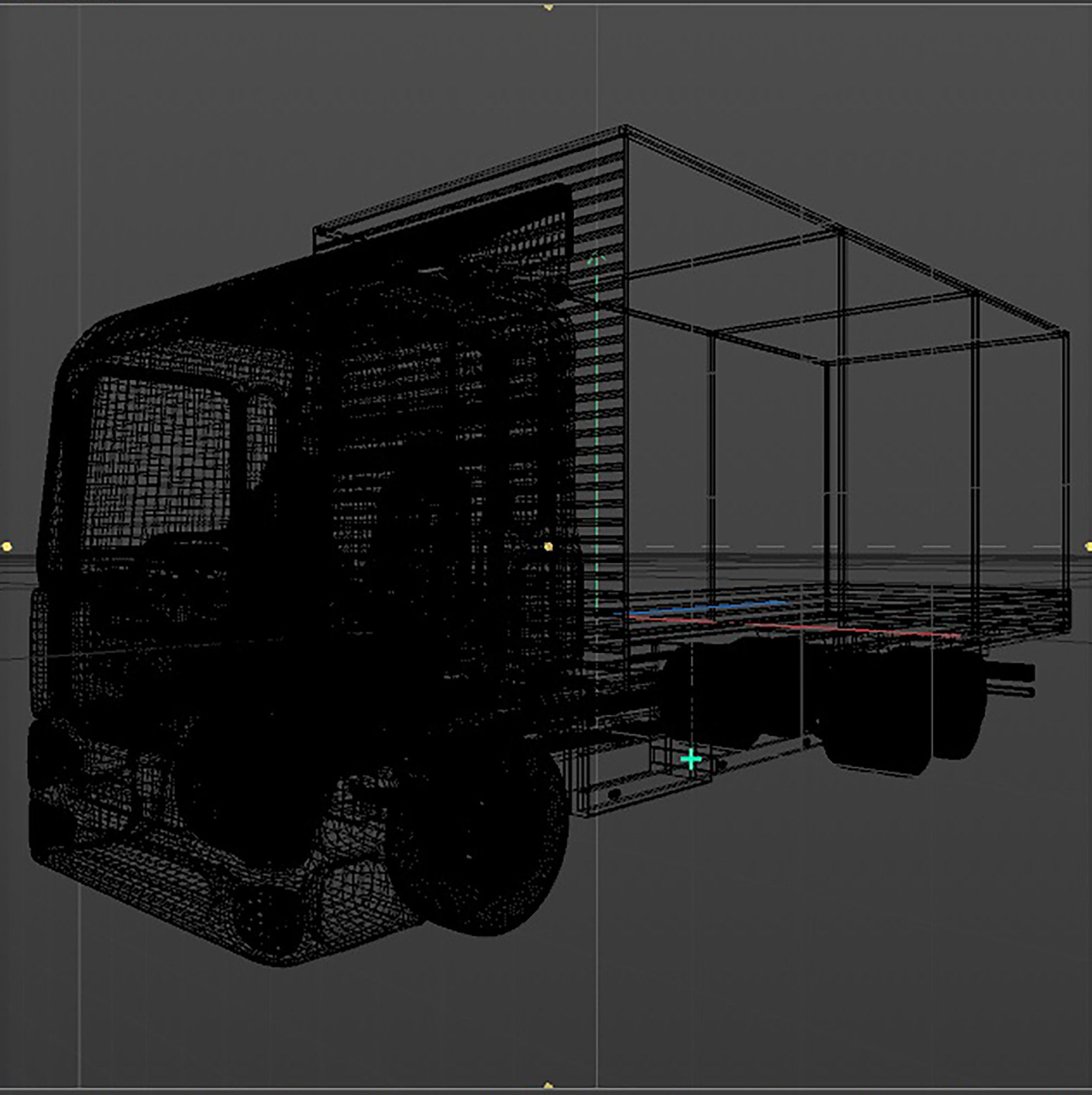 Truck with sides and stands 3D model_16