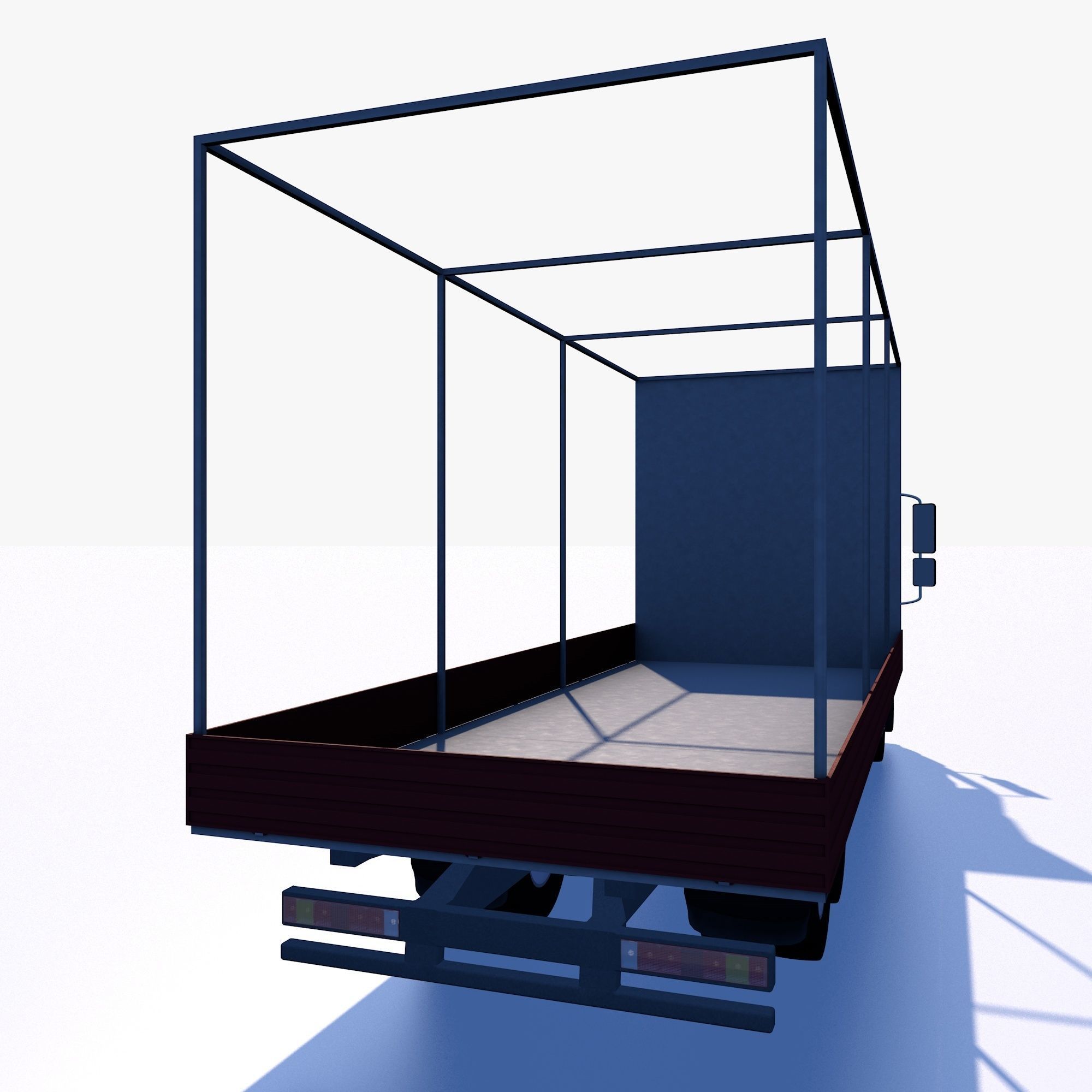 Truck with sides and stands 3D model_2