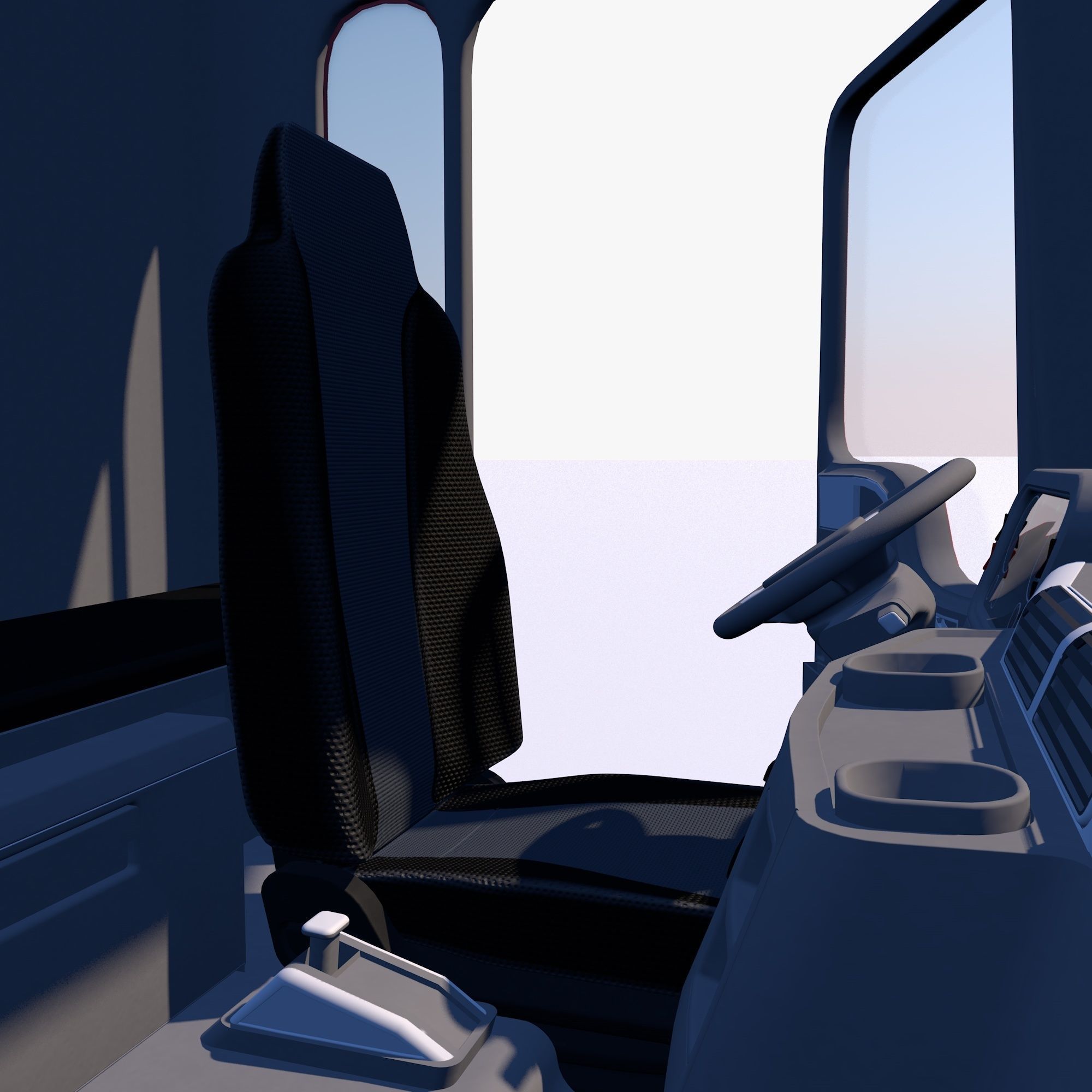 Truck with sides and stands 3D model_7