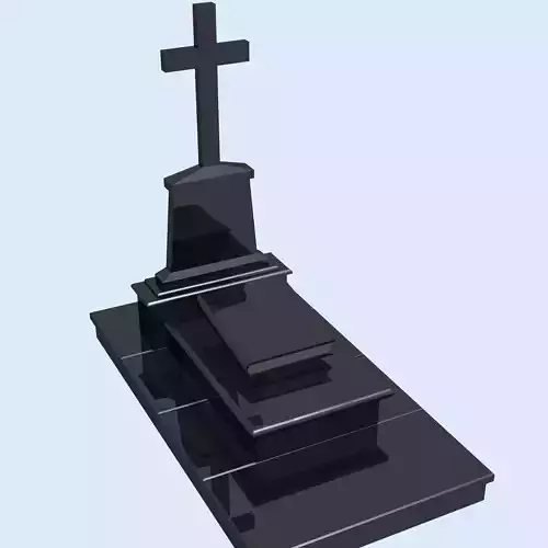 Monument gravestone with cross on top