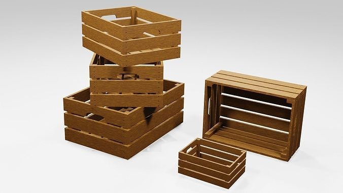 Wood Boxes  3D model