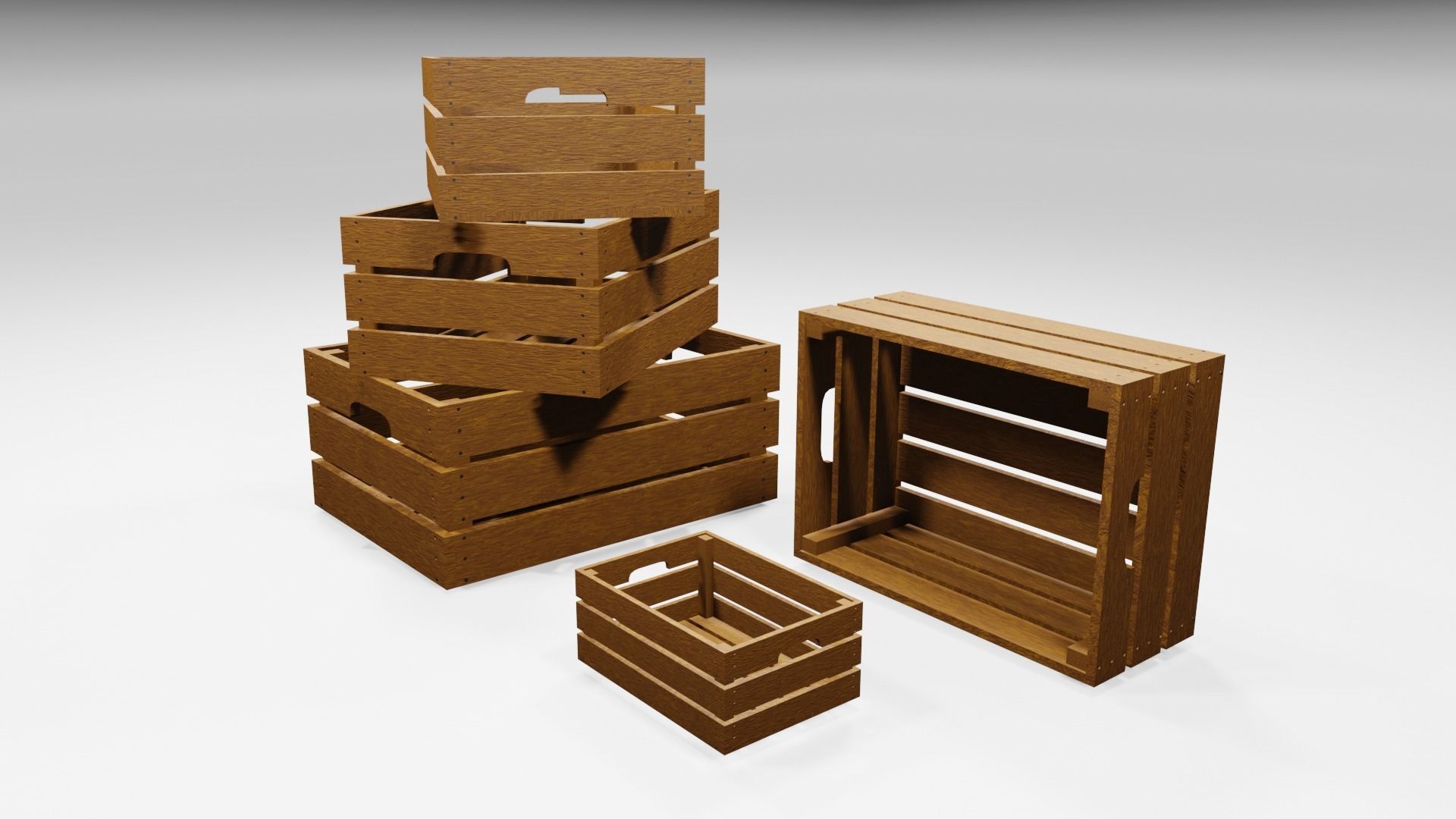 Wood Boxes  3D model_10