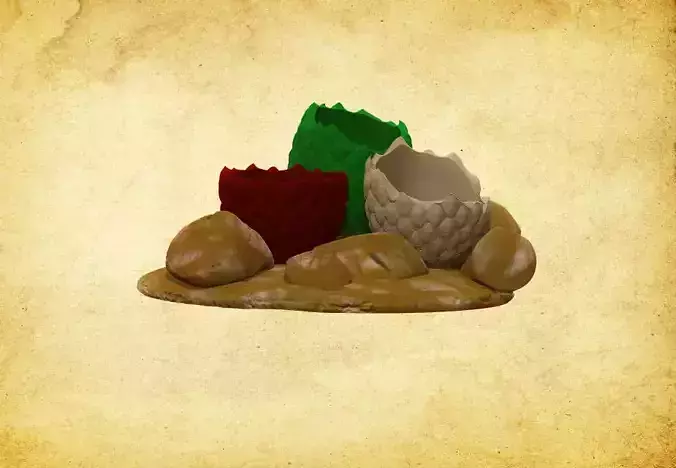 vaso ninho de dragao para plantas ou doces 3D print model