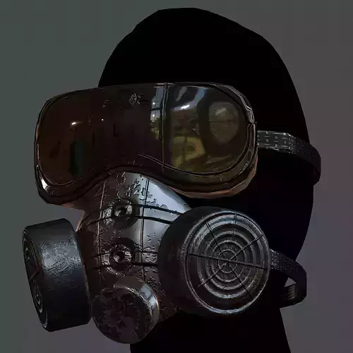 Gas mask helmet 3d model scifi Low-poly Low-poly 3D model
