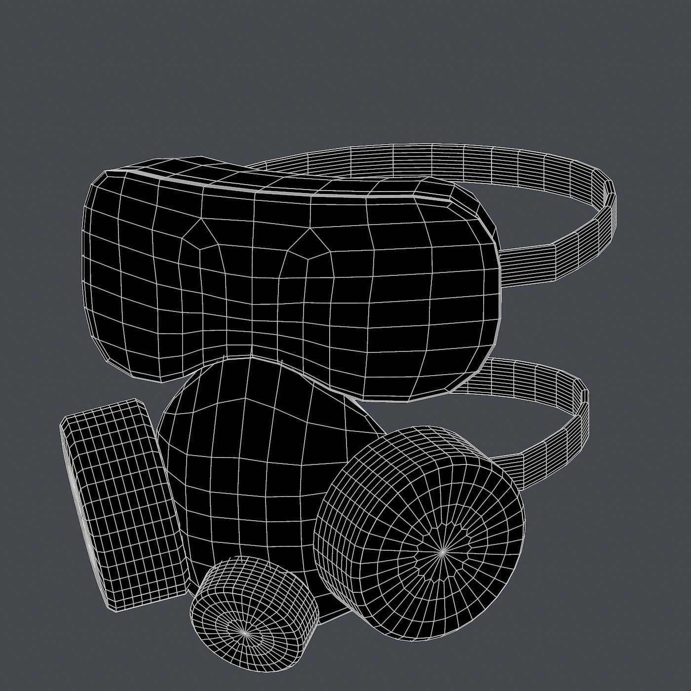 Gas mask helmet 3d model scifi Low-poly Low-poly 3D model Low-poly 3D model_7