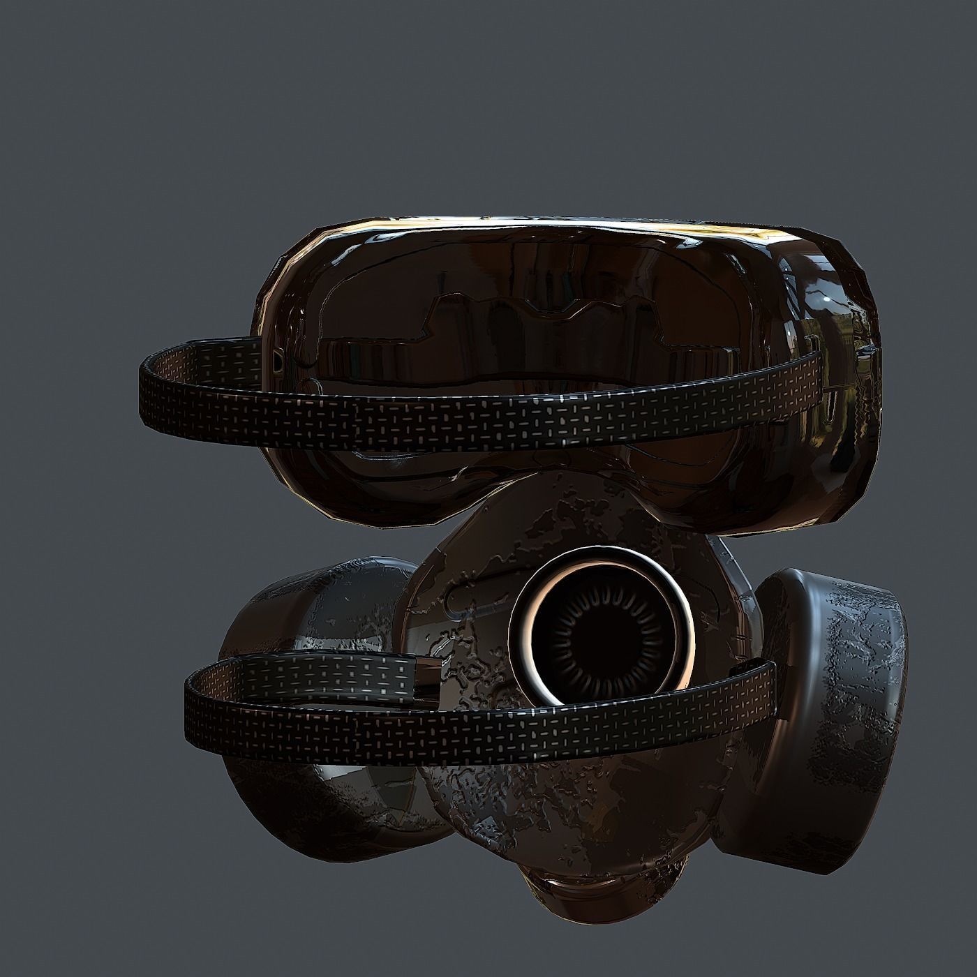 Gas mask helmet 3d model scifi Low-poly Low-poly 3D model Low-poly 3D model_4