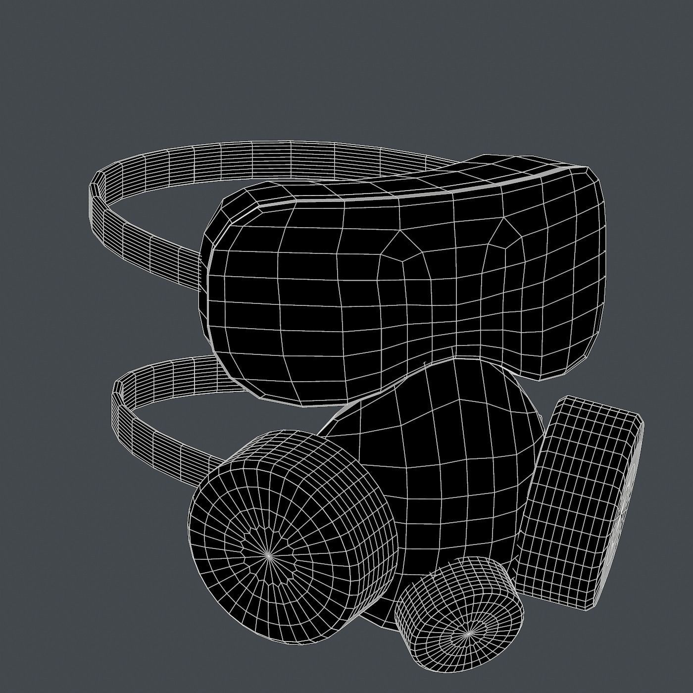 Gas mask helmet 3d model scifi Low-poly Low-poly 3D model Low-poly 3D model_8