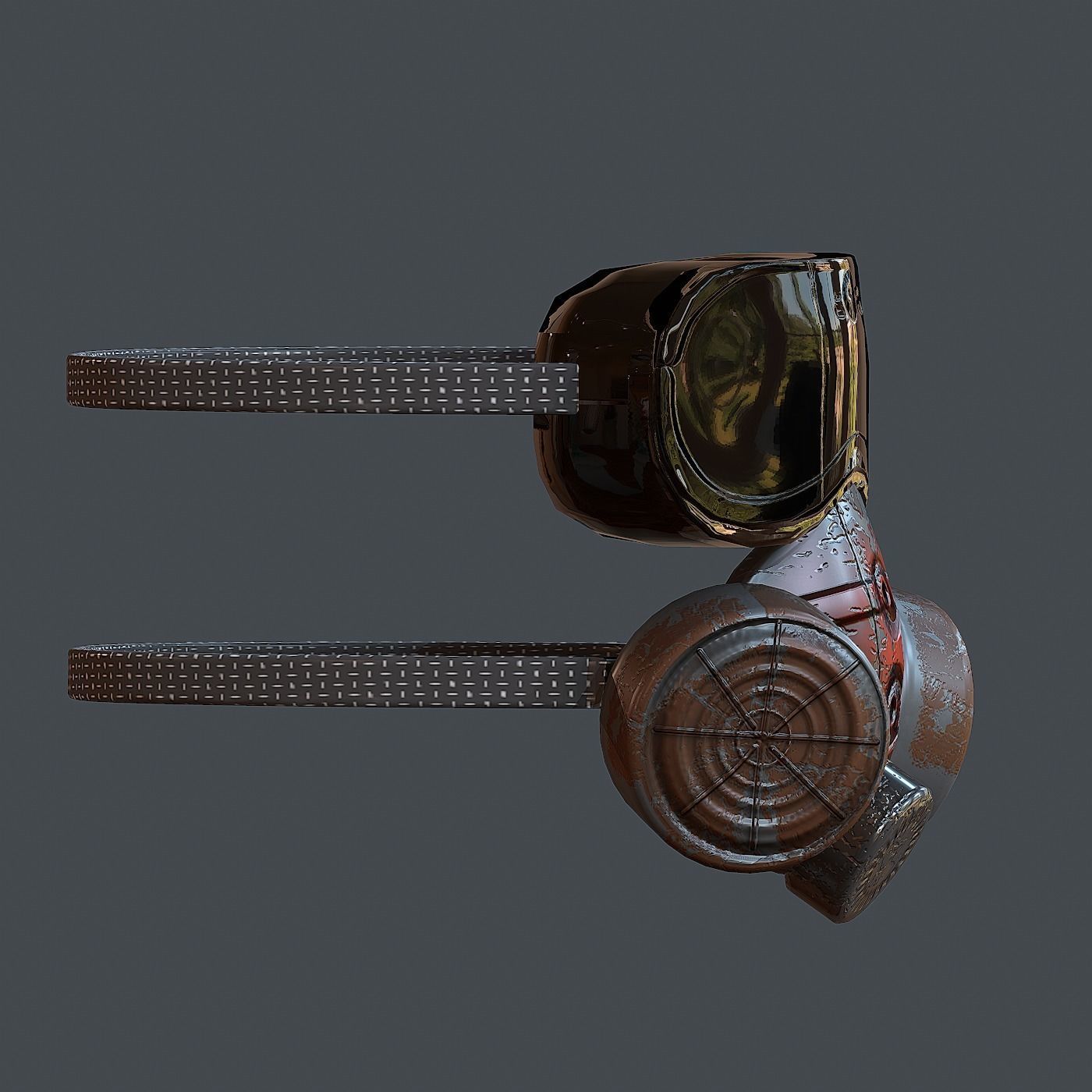 Gas mask helmet 3d model scifi Low-poly Low-poly 3D model Low-poly 3D model_4