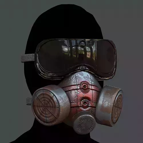 Gas mask helmet 3d model scifi Low-poly Low-poly 3D model