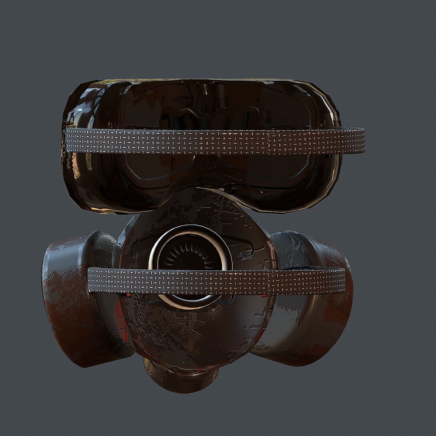 Gas mask helmet 3d model scifi Low-poly Low-poly 3D model Low-poly 3D model_6