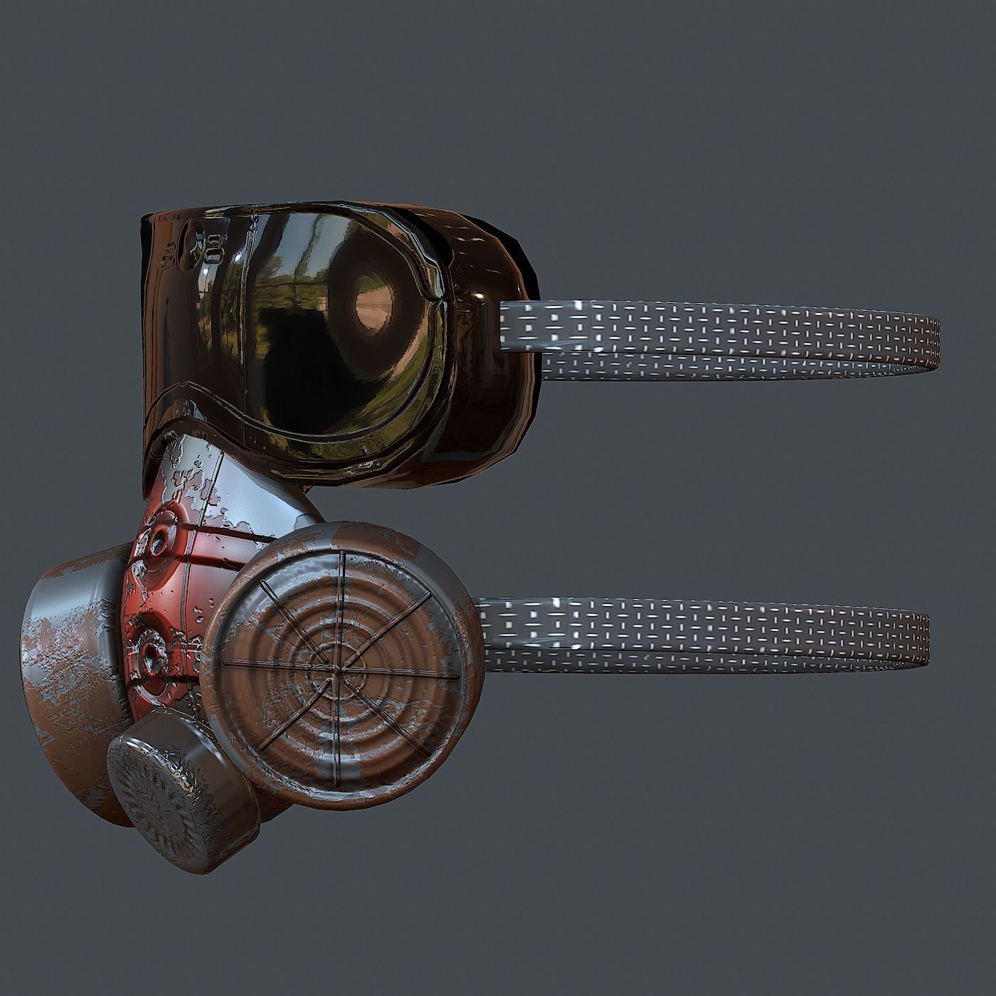 Gas mask helmet 3d model scifi Low-poly Low-poly 3D model Low-poly 3D model_7