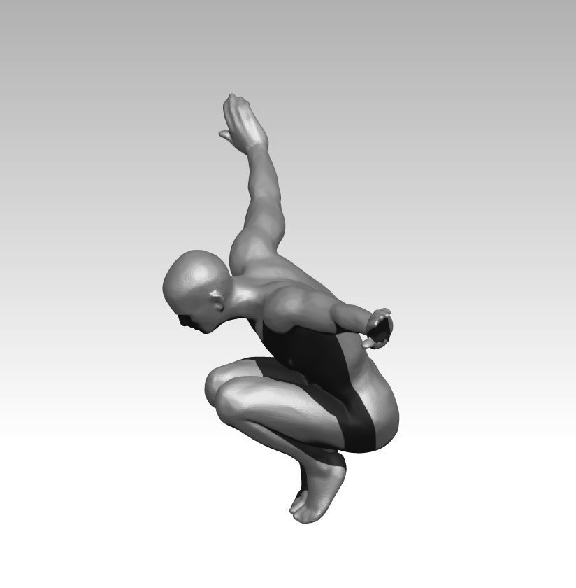 Jump pose Man Sportman 3D print model_2