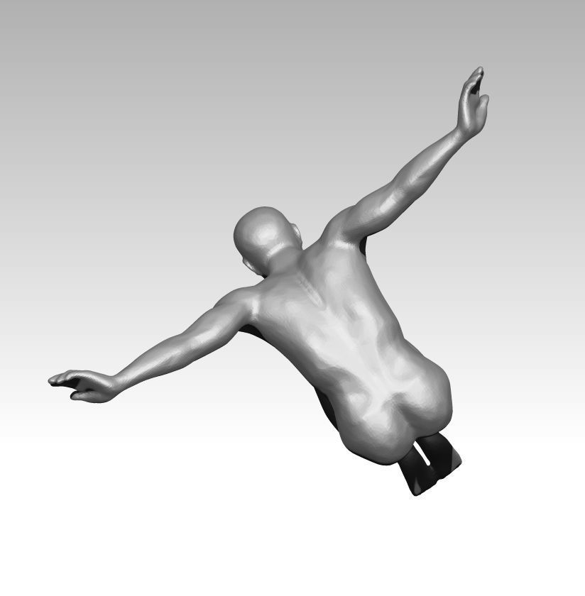 Jump pose Man Sportman 3D print model_3