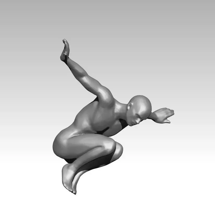 Jump pose Man Sportman 3D print model_0