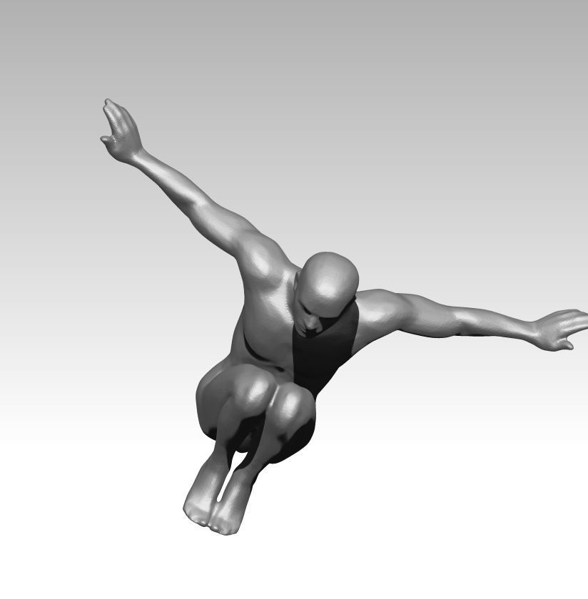 Jump pose Man Sportman 3D print model_1