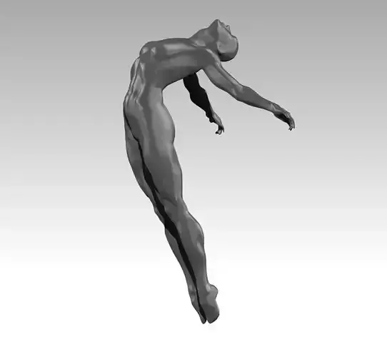 Jump pose Woman SportMan 3D print model