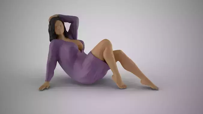 Resting Girl 3D print model