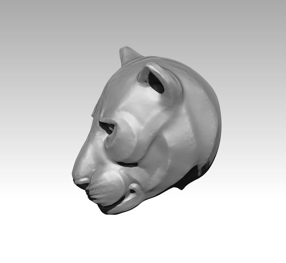 Tiger head 3D print model_2