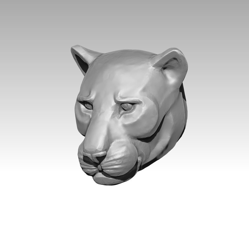 Tiger head 3D print model_1