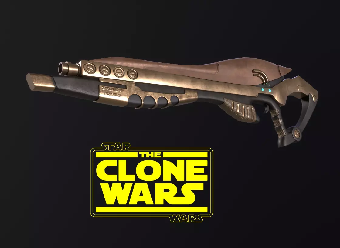 ZYGERRIAN BLASTER STAR WARS CLONE WARS Low-poly 3D model_0